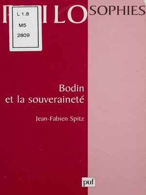 cover image of Bodin et la souveraineté